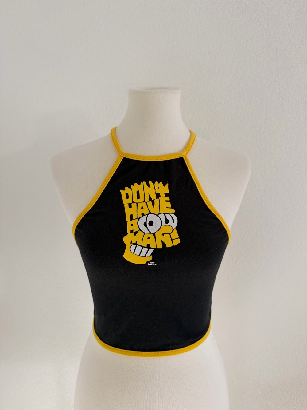 The Simpsons Don’t Have A Cow Man Halter Crop Top Size S